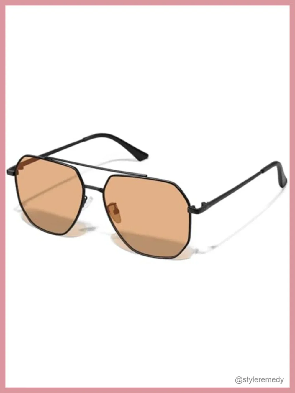 Polarized UV400 Retro Oversized Aviator Sunglasses Metal Frame Square Lens
